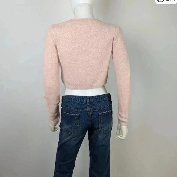 Garage Pink Women's Cropped Fuzzy Sweater - Picture 5 of 5